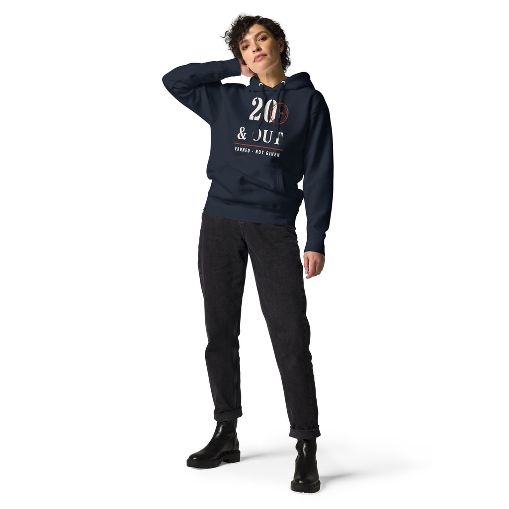 20 Plus & Out Hoodie in Navy Blazer, front, Twenty & Out