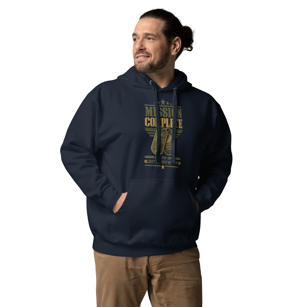 Mission Complete Hoodie in Navy Blazer, front, Twenty & Out