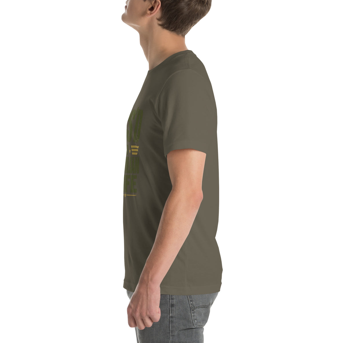 PCS'd to Civilian Life T-Shirt in Army, left, Twenty & Out