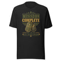 Mission Complete T-Shirt in Black Heather, front, Twenty & Out