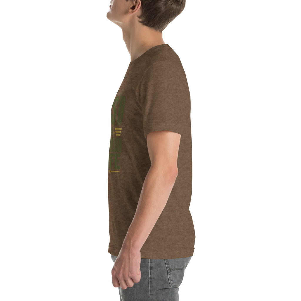PCS'd to Civilian Life T-Shirt in Heather Brown, left, Twenty & Out