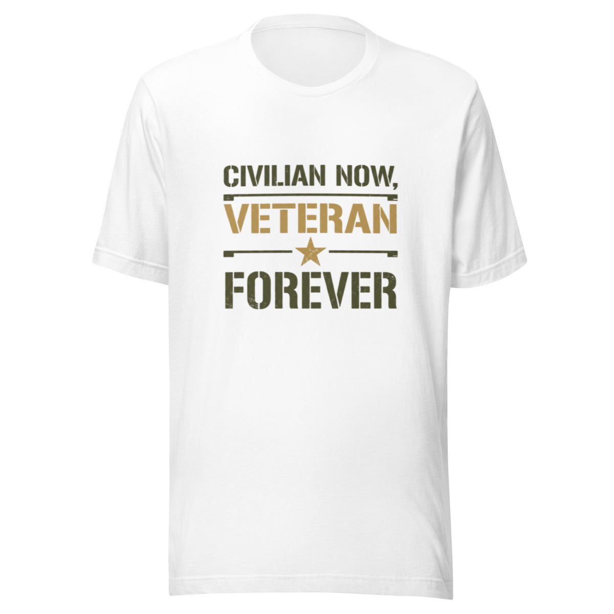Civilian Now, Veteran Forever T-Shirt in White, front, Twenty & Out