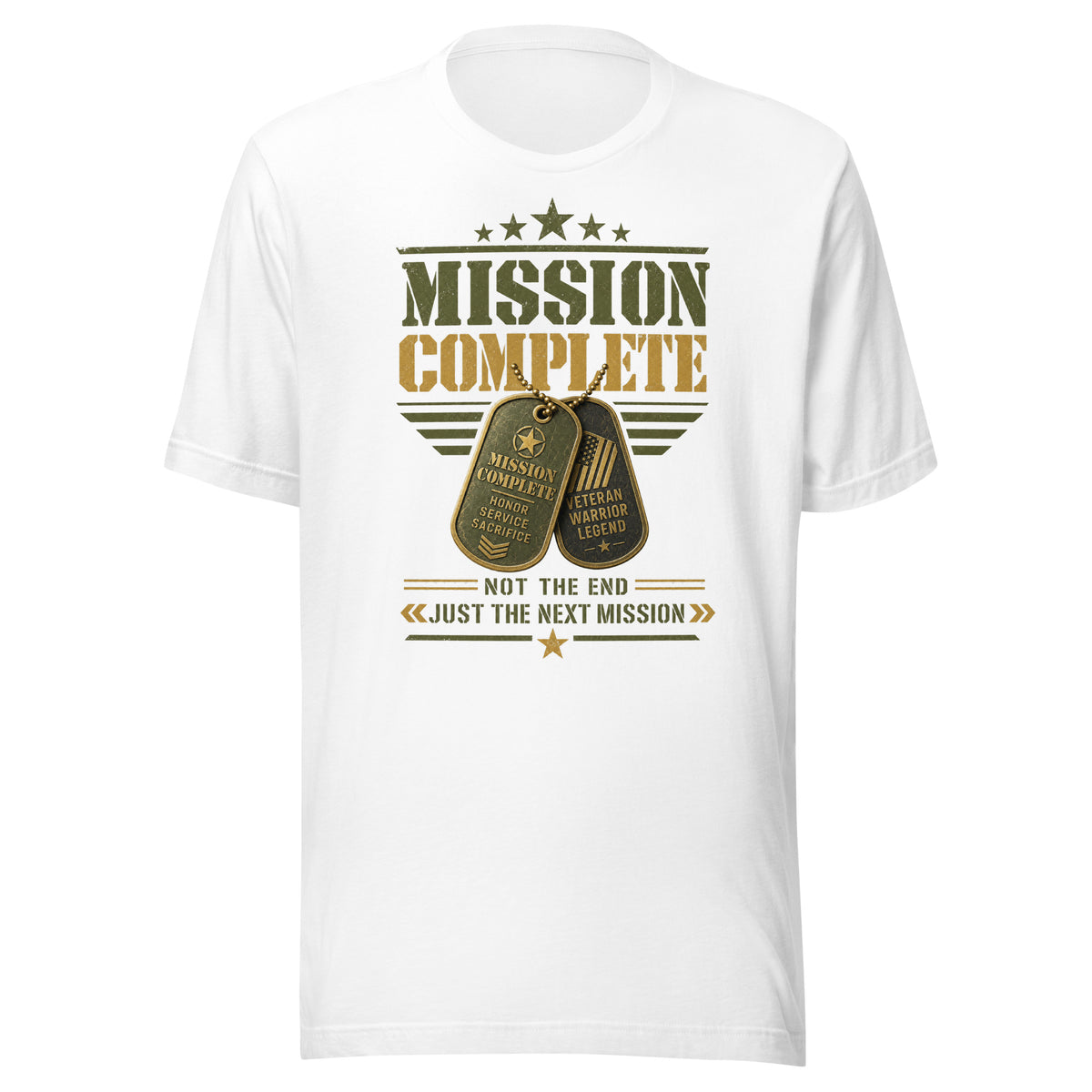 Mission Complete T-Shirt in White, front, Twenty & Out